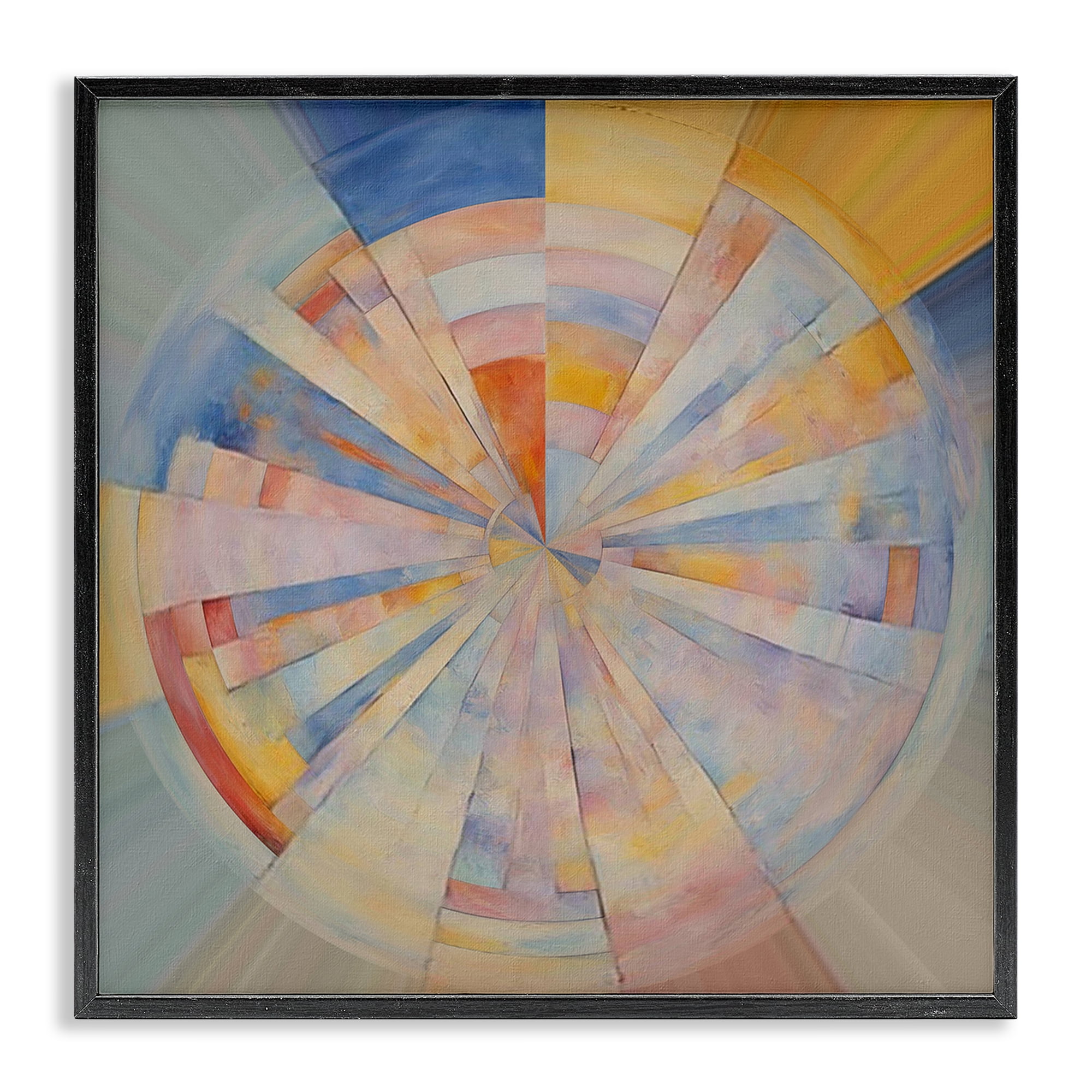 Stupell Industries Circle In Abstraction Abstract Painting Black Framed Art Print Wall Art, 24 x 24