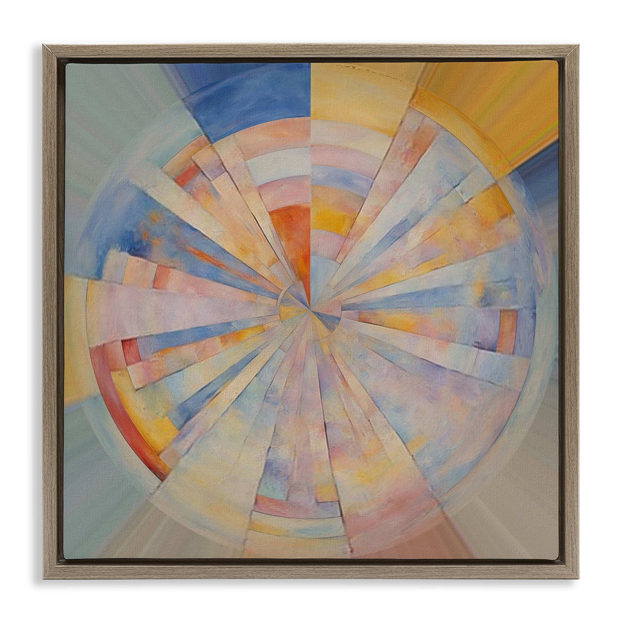 Stupell Industries Circle In Abstraction Abstract Painting Brown Floater Framed Canvas Art Print Wall Art, 25 x 25