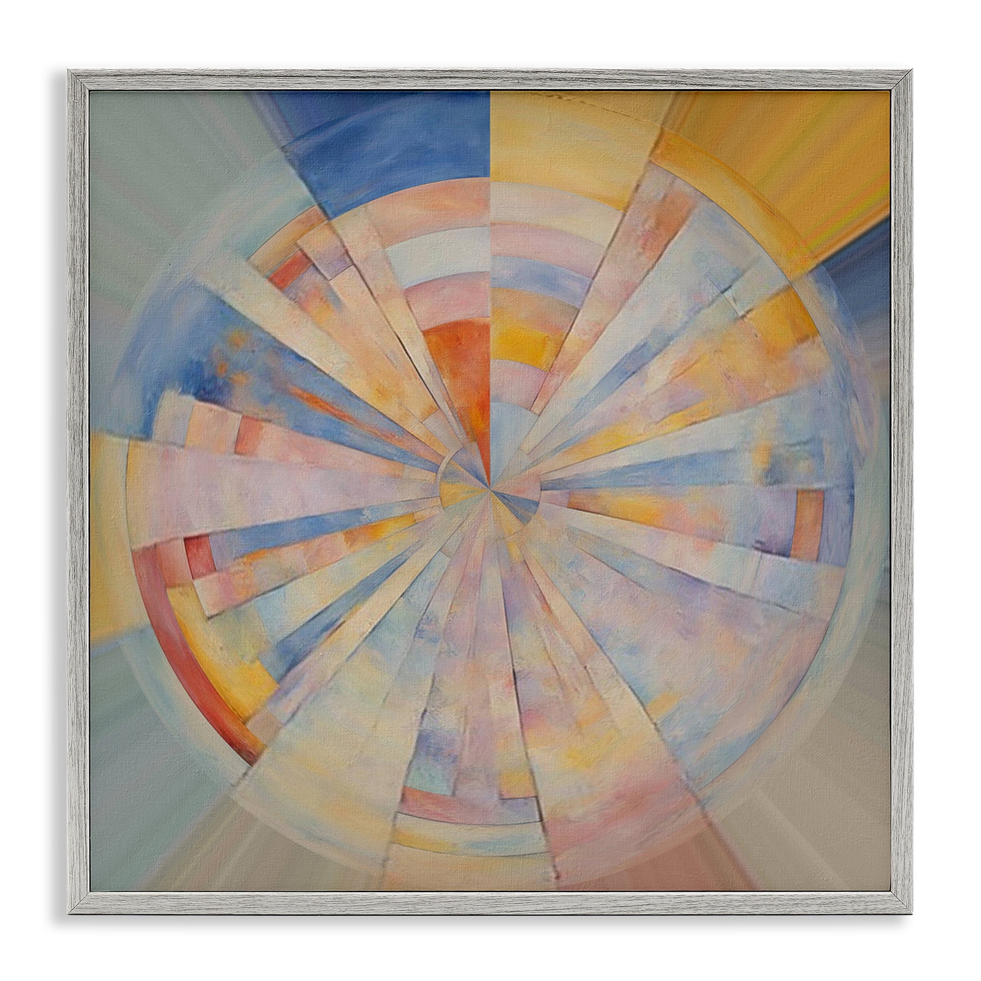 Stupell Industries Circle In Abstraction Abstract Painting Gray Framed Art Print Wall Art, 17 x 17