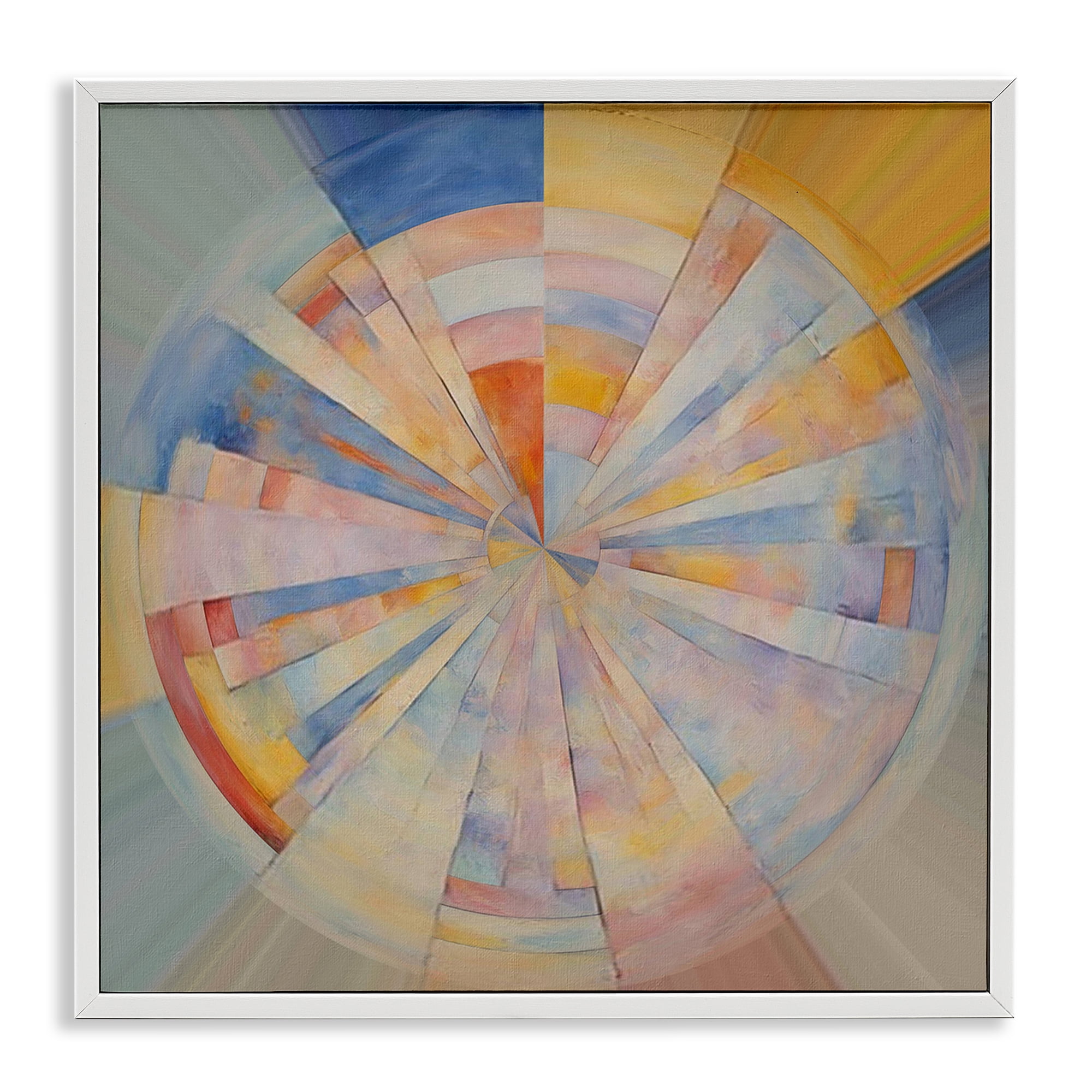Stupell Industries Circle In Abstraction Abstract Painting White Framed Art Print Wall Art, 17 x 17