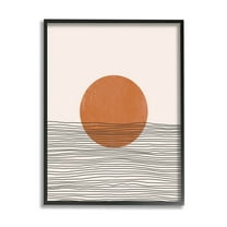 Stupell Industries Circle Shape Layered Stripes Lines Graphic Art Black Framed Art Print Wall Art, Design by JJ Design House LLC
