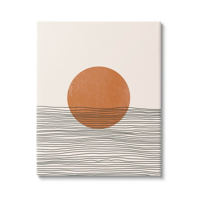 Stupell Industries Circle Shape Layered Stripes Lines Graphic Art Gallery Wrapped Canvas Print Wall Art, Design by JJ Design House LLC