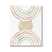 Stupell Industries Circle with Abstract Rainbows Abstract Painting Gallery Wrapped Canvas Art Print Wall Art, 16 x 20