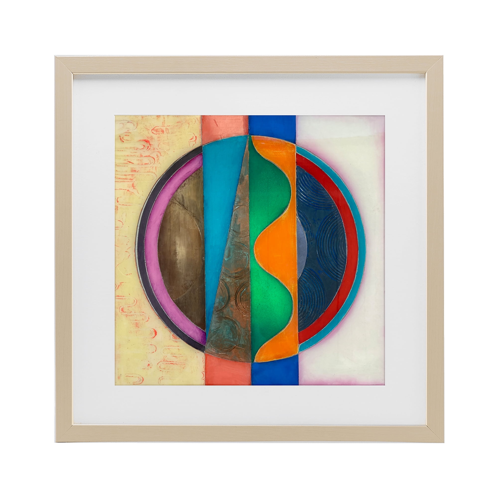 Stupell Industries Circle with Intersecting Waves Birch Framed Print Under Glass, design by Matthew Finger