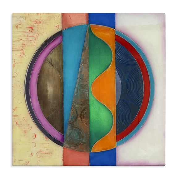Stupell Industries Circle with Intersecting Waves Canvas Wall Art, design by Matthew Finger