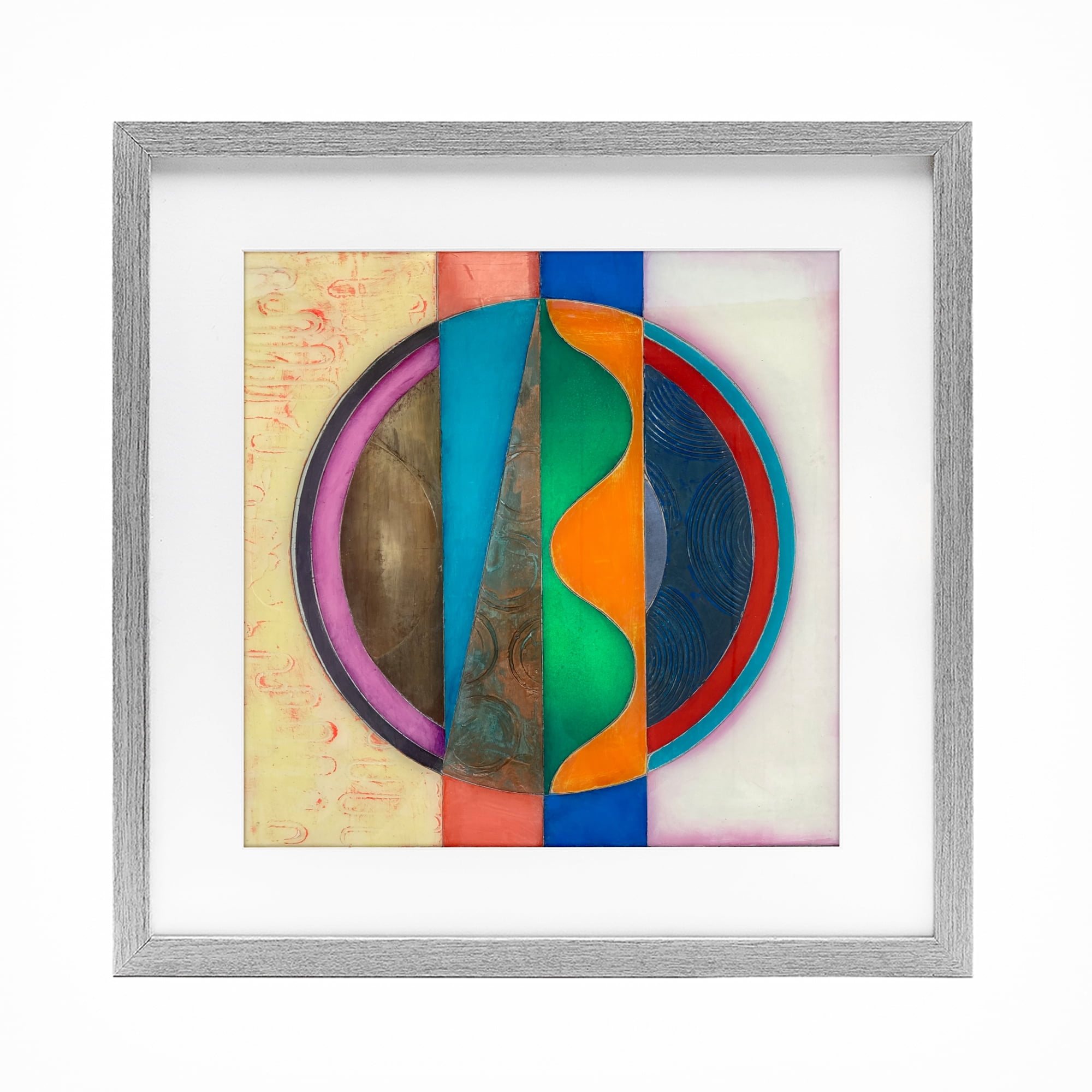 Stupell Industries Circle with Intersecting Waves Gray Framed Print Under Glass, design by Matthew Finger