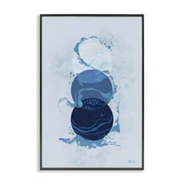 Stupell Industries Circles with Swirling Water Abstract Painting Black Framed Art Print Wall Art, 12 x 18