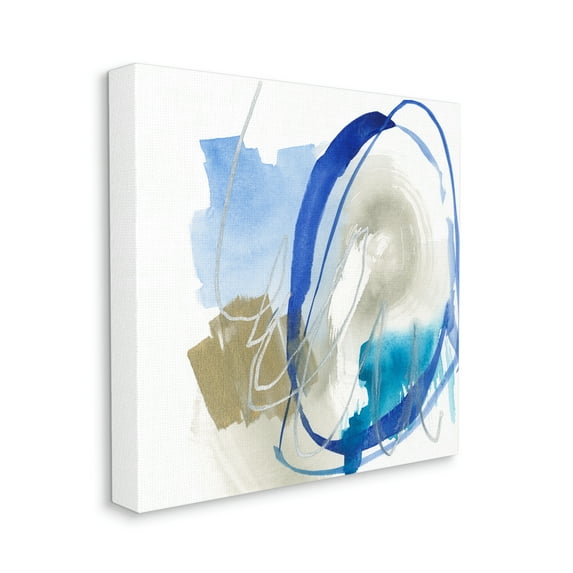 Stupell Industries Circular Abstraction Chaotic Rigid Lines Blue Brown, 30 x 30, Design by Jennifer Goldberger