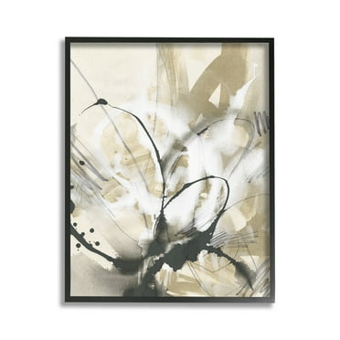 Stupell Industries Circular Complex Abstract Abstract Painting Black Framed Art Print Wall Art, 11 x 14