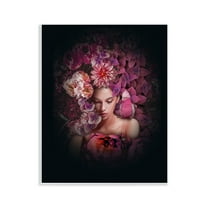 Stupell Industries Circular Flowers Woman Plants & Flowers Painting Unframed Art Print Wall Art, 11 x 14