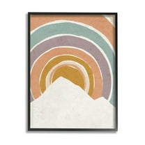 Stupell Industries Circular Geometric Mountain Landscape Graphic Art Black Framed Art Print Wall Art, Design by Loni Harris