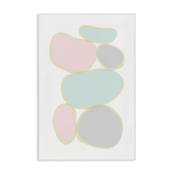 Stupell Industries Circular Pastel Shapes Abstract Painting Gallery Wrapped Canvas Art Print Wall Art, 16 x 24