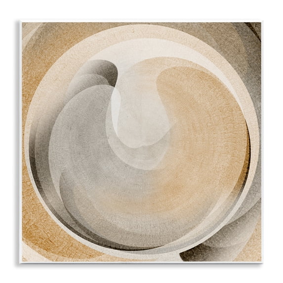 Stupell Industries Circular Soft Neutrals Abstract Painting Unframed Art Print Wall Art, 12 x 12