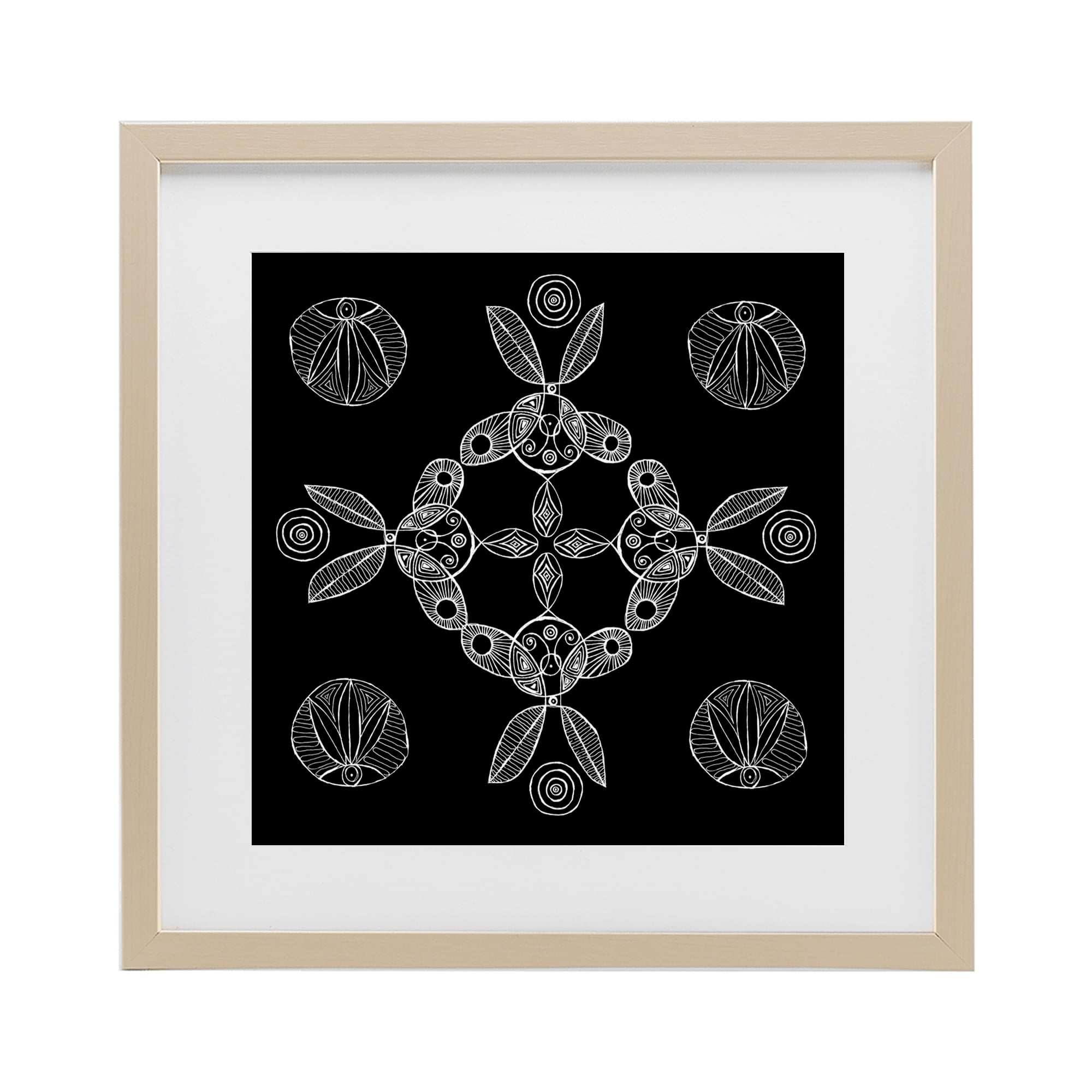Stupell Industries Circular Symmetry Elementals Birch Framed Print Under Glass, design by El Perkin