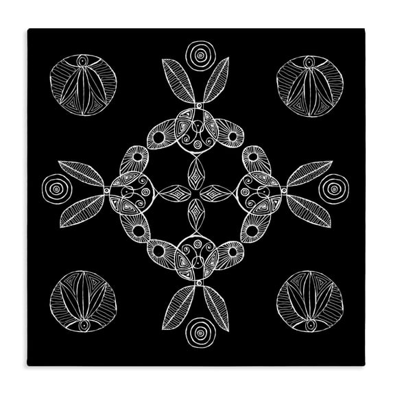 Stupell Industries Eclectic Circular Symmetry Elementals Canvas Art, 17 x 17, by El Perkin