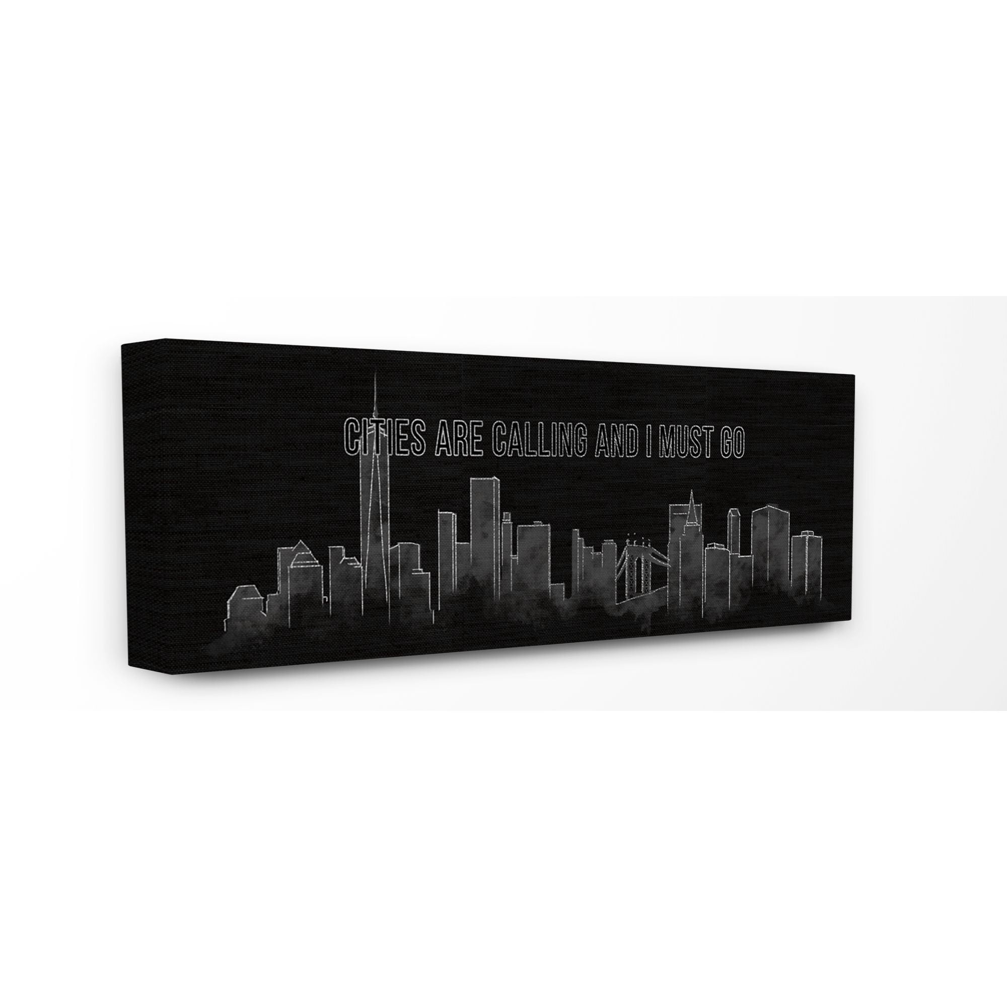 Stupell Industries Cities Are Calling Black Landscape Drawing Canvas Wall Art by Ziwei Li