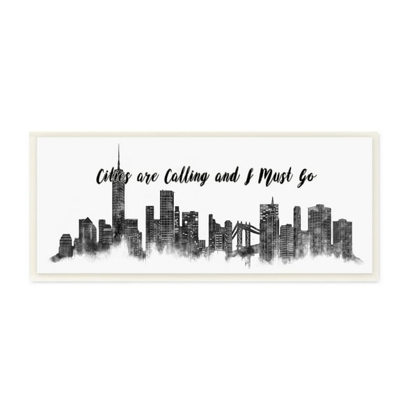 Stupell Industries Cities Are Calling White Landscape Drawing Wall Plaque by Ziwei Li