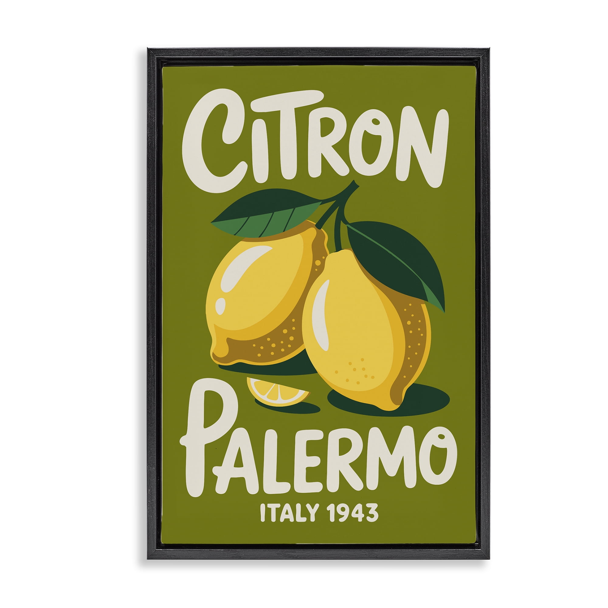 Stupell Industries Citron Palermo Lemons Black Framed Floater Canvas Wall Art, design by Andreas Magnusson