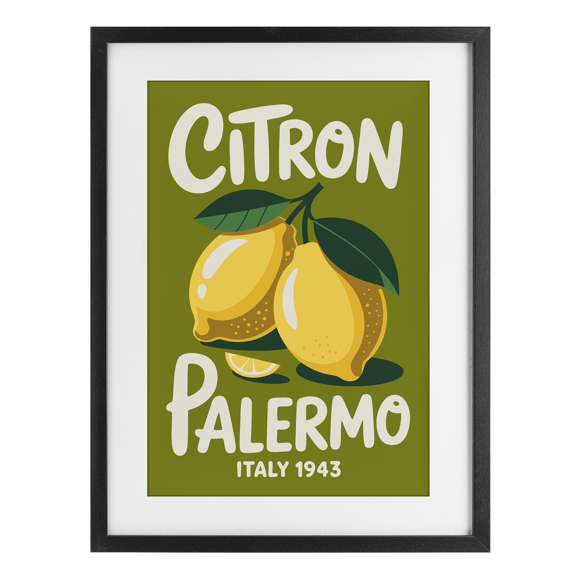 Stupell Industries Citron Palermo Lemons Black Framed Print Under Glass, design by Andreas Magnusson