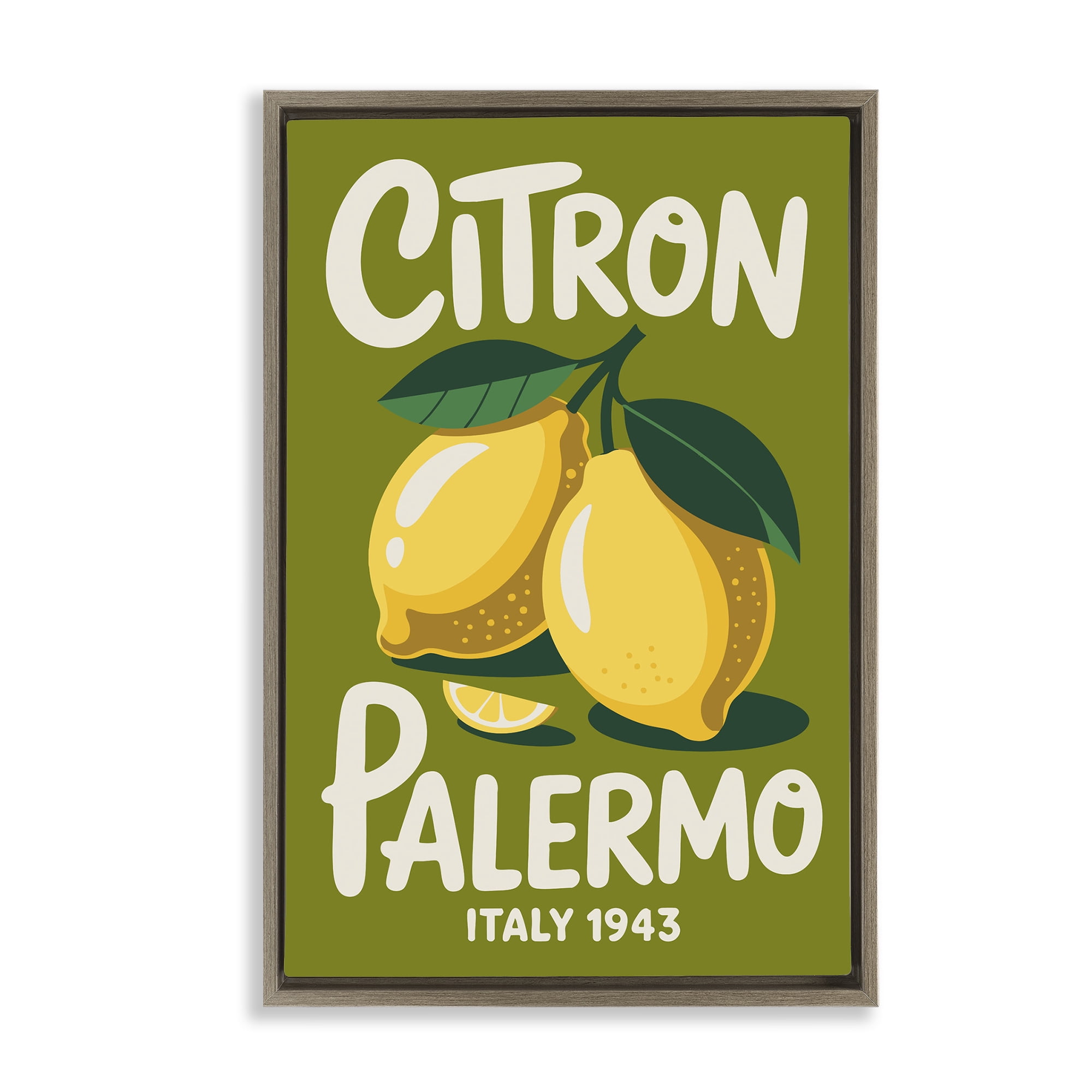 Stupell Industries Citron Palermo Lemons Brown Framed Floater Canvas Wall Art, design by Andreas Magnusson
