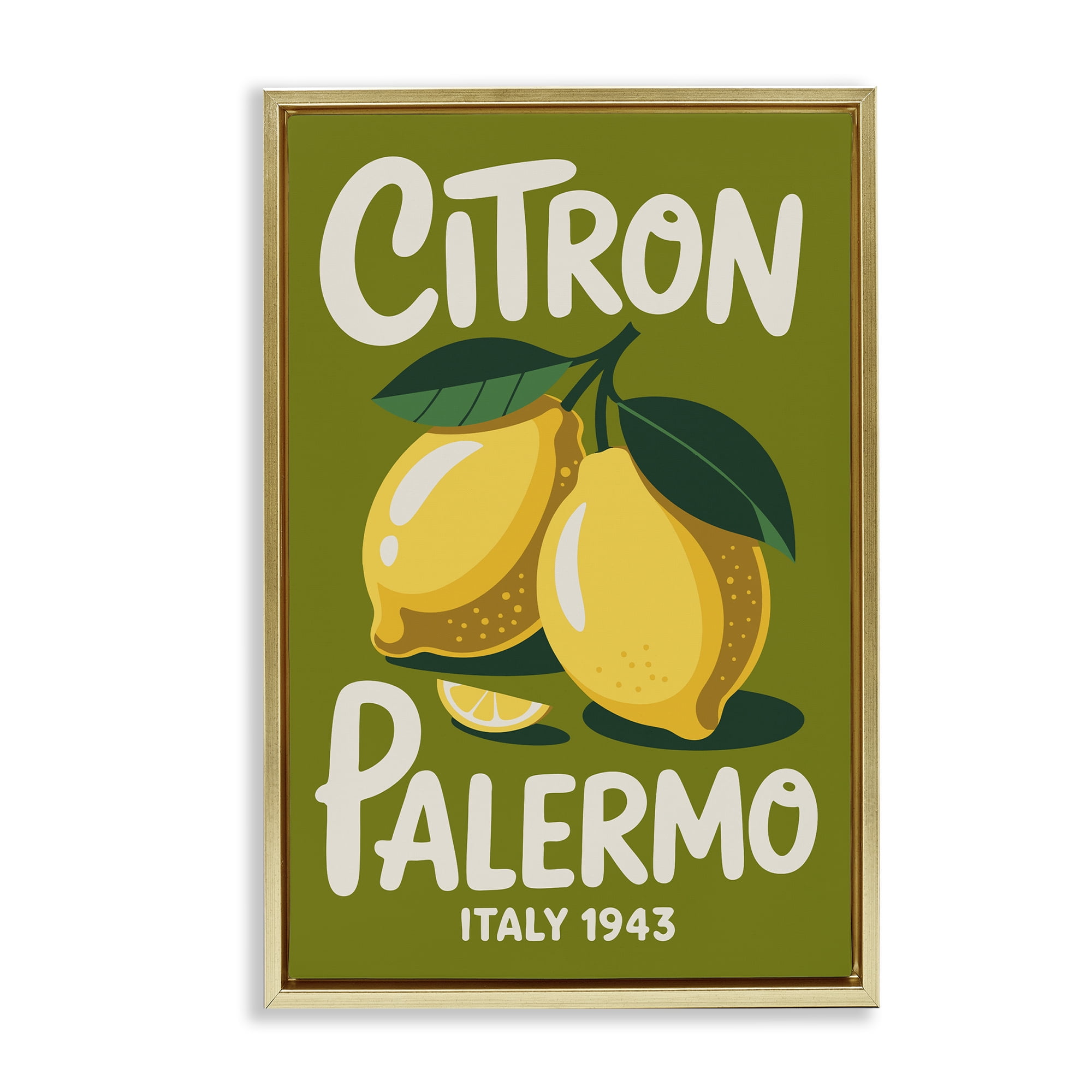 Stupell Industries Citron Palermo Lemons Gold Framed Floater Canvas Wall Art, design by Andreas Magnusson