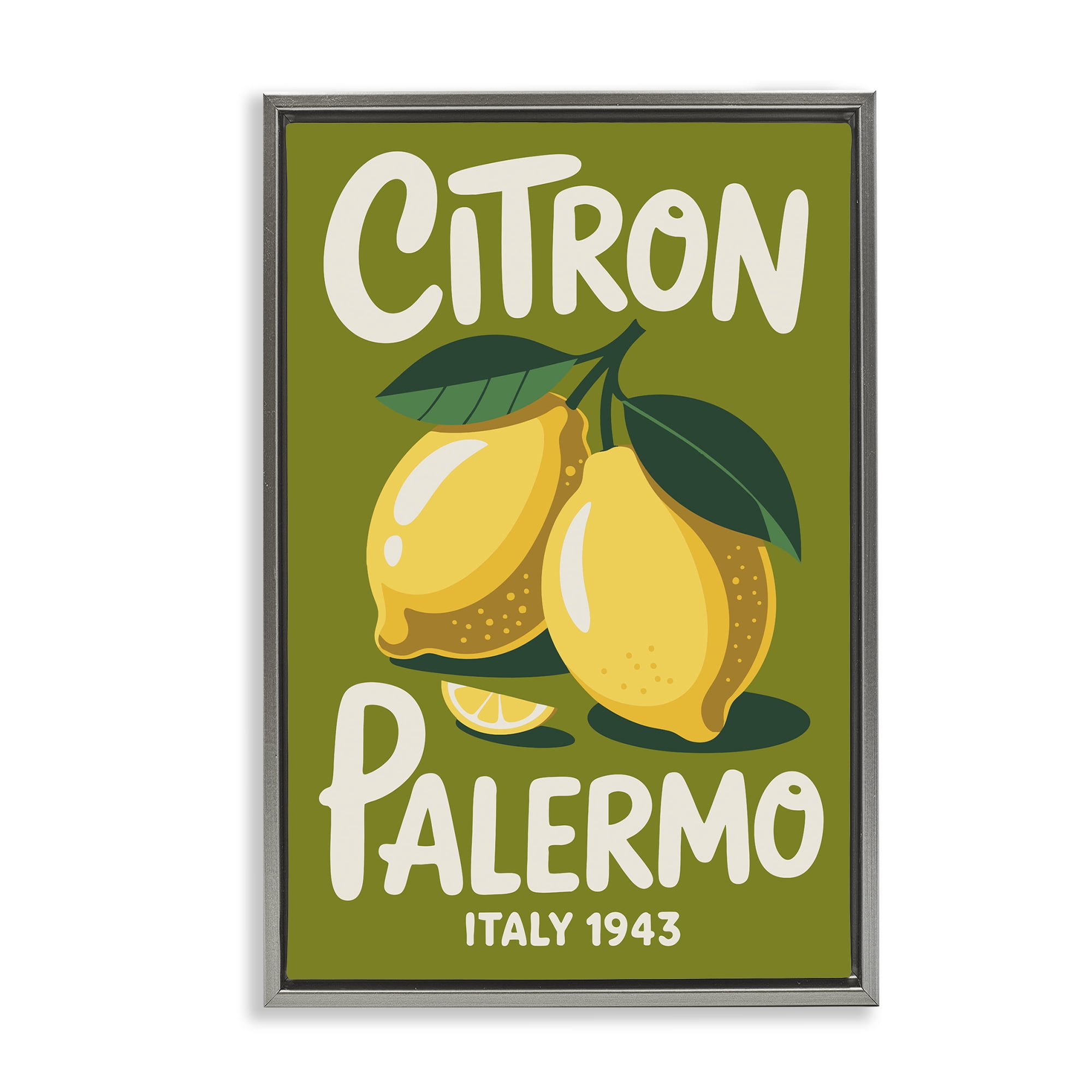 Stupell Industries Citron Palermo Lemons Gray Framed Floater Canvas Wall Art, design by Andreas Magnusson
