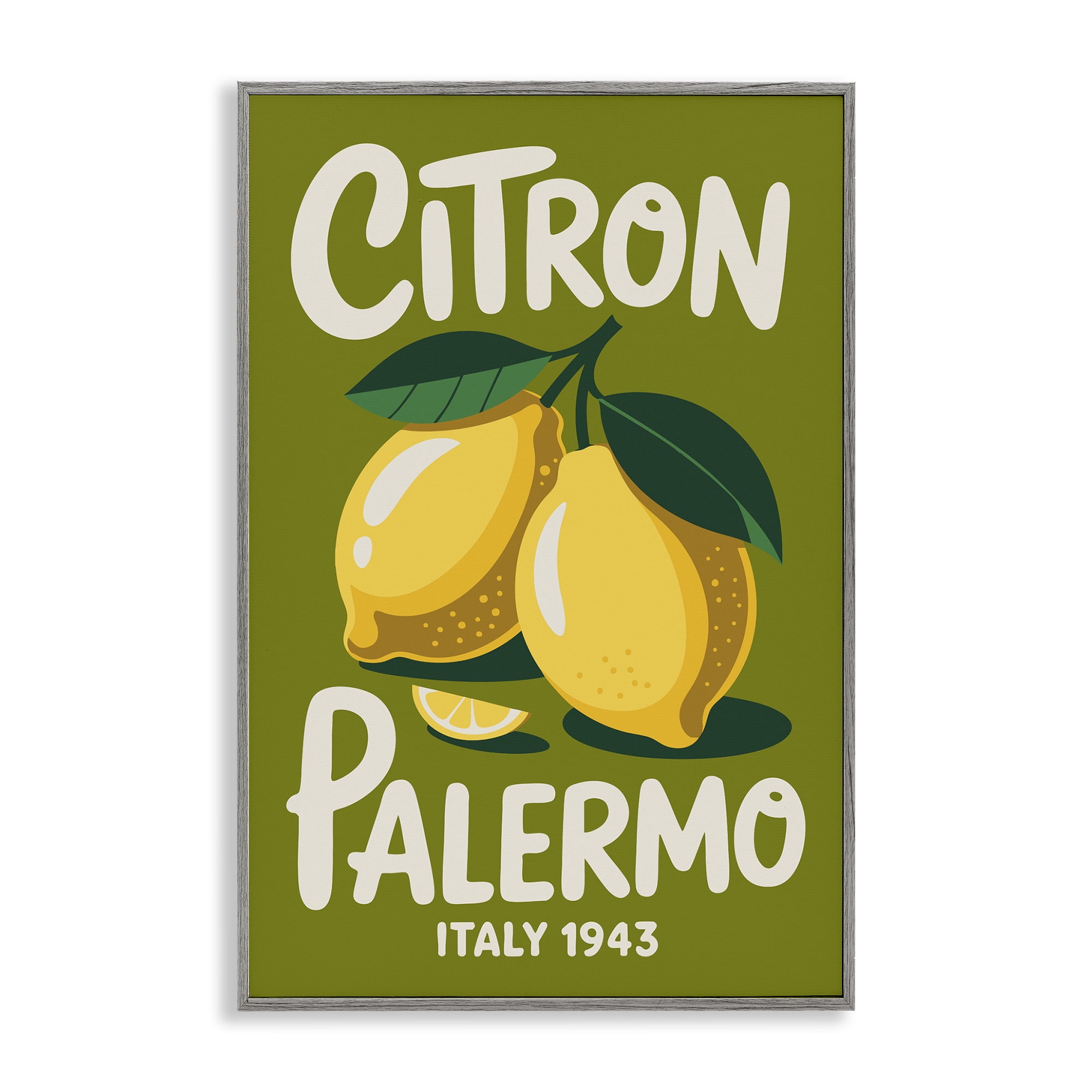 Stupell Industries Citron Palermo Lemons Gray Framed Giclee Art, design by Andreas Magnusson