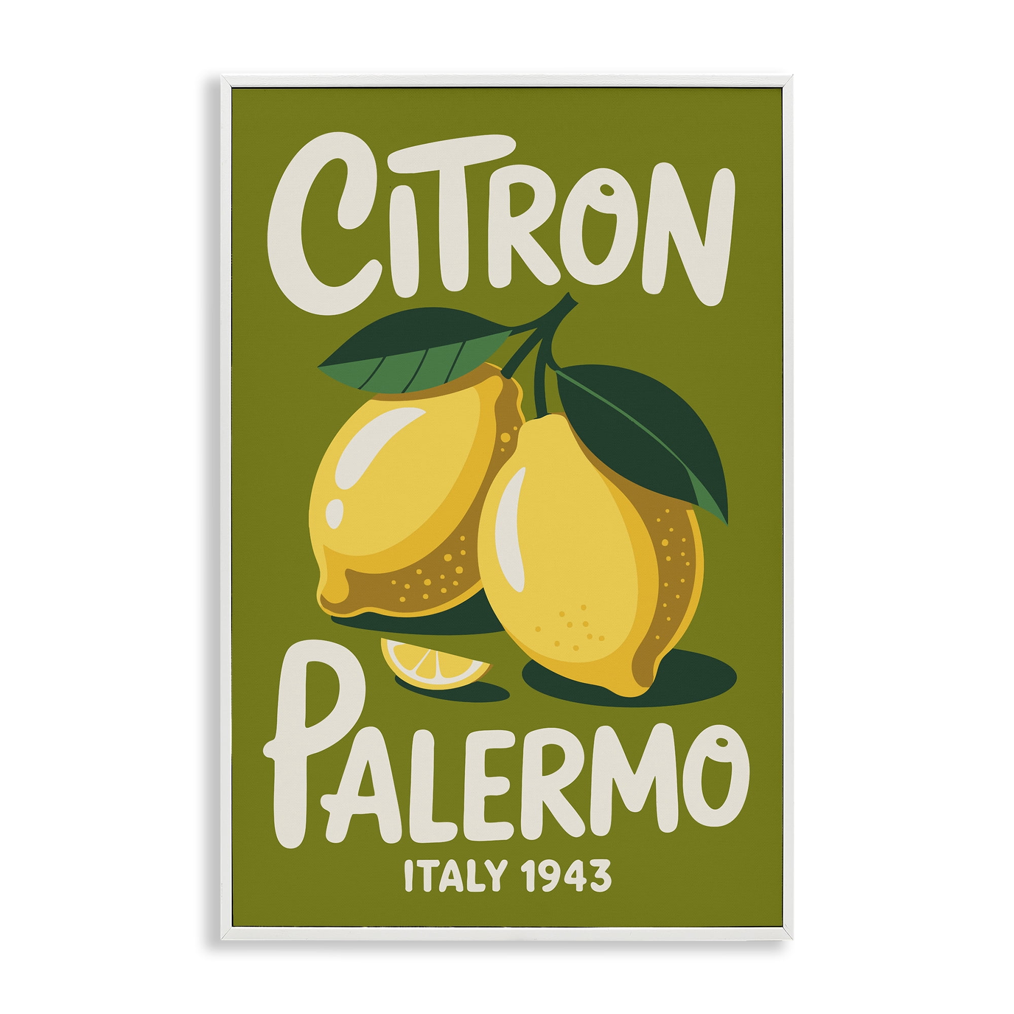 Stupell Industries Citron Palermo Lemons White Framed Giclee Art, design by Andreas Magnusson