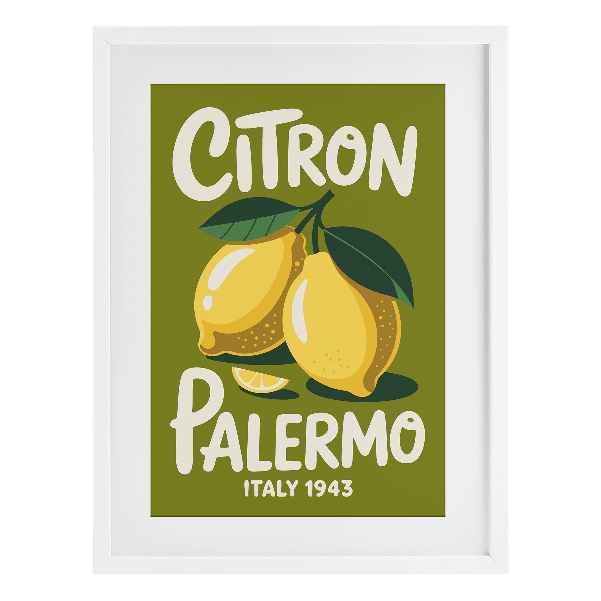 Stupell Industries Citron Palermo Lemons White Framed Print Under Glass, design by Andreas Magnusson