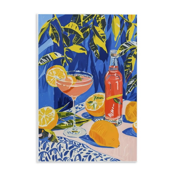 Stupell Industries Citrus Cocktail Still Life Food & Beverage Painting Unframed Art Print Wall Art, 10 x 15