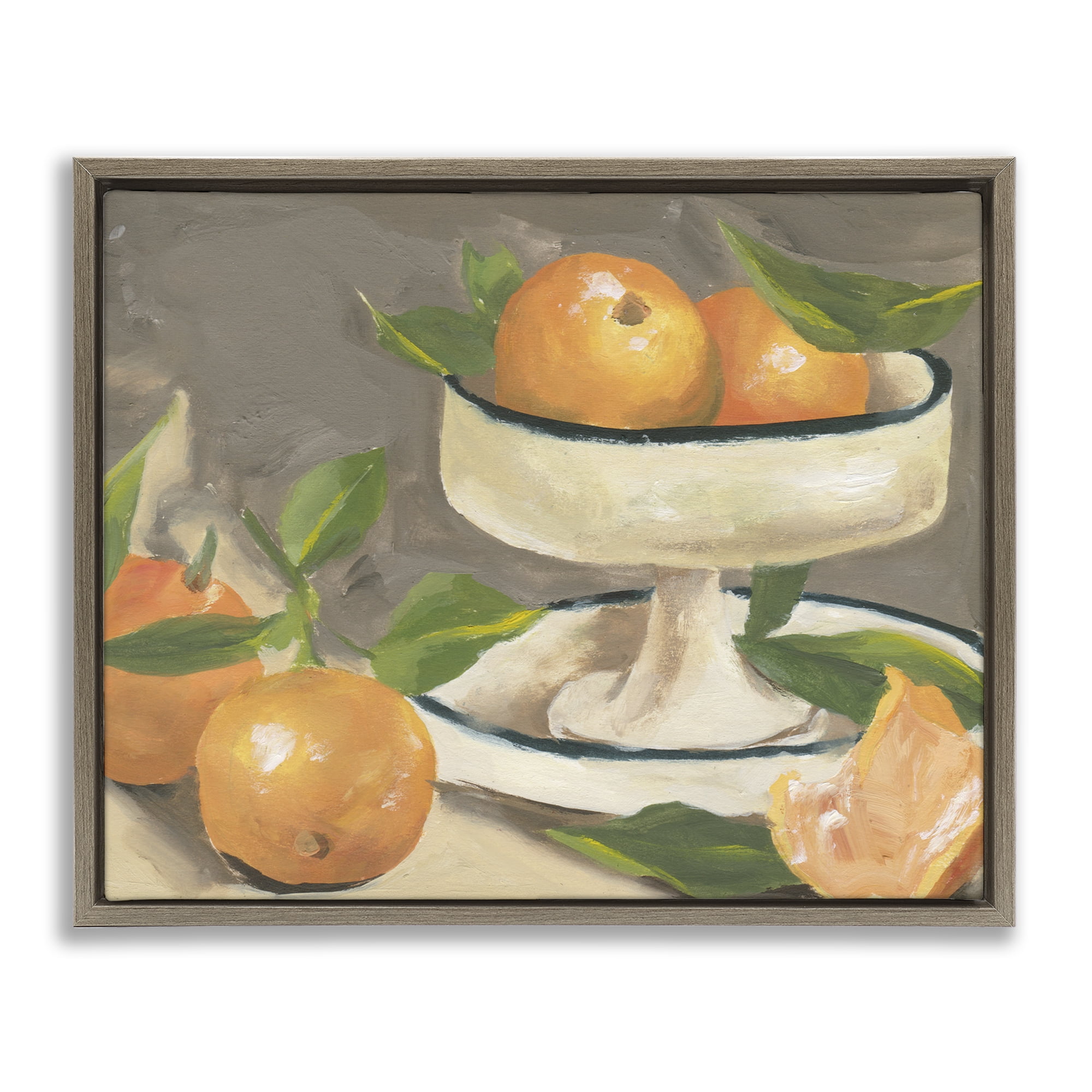 Stupell Industries Citrus In Stillness Brown Framed Floater Canvas Wall Art, design by Melissa Wang