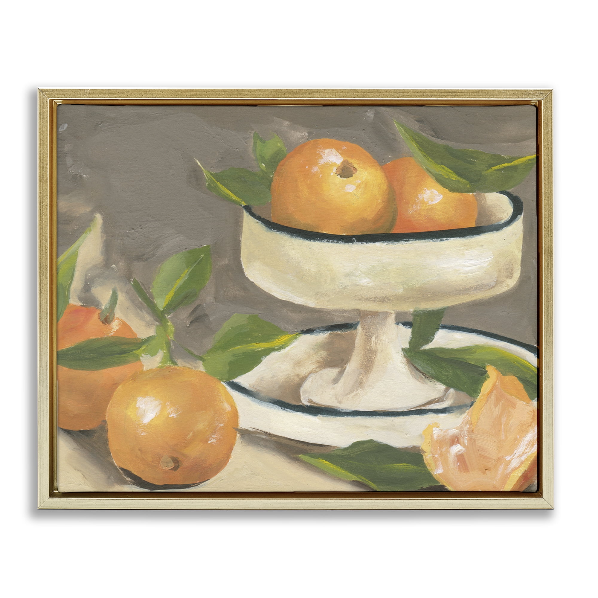 Stupell Industries Citrus In Stillness Gold Framed Floater Canvas Wall Art, design by Melissa Wang