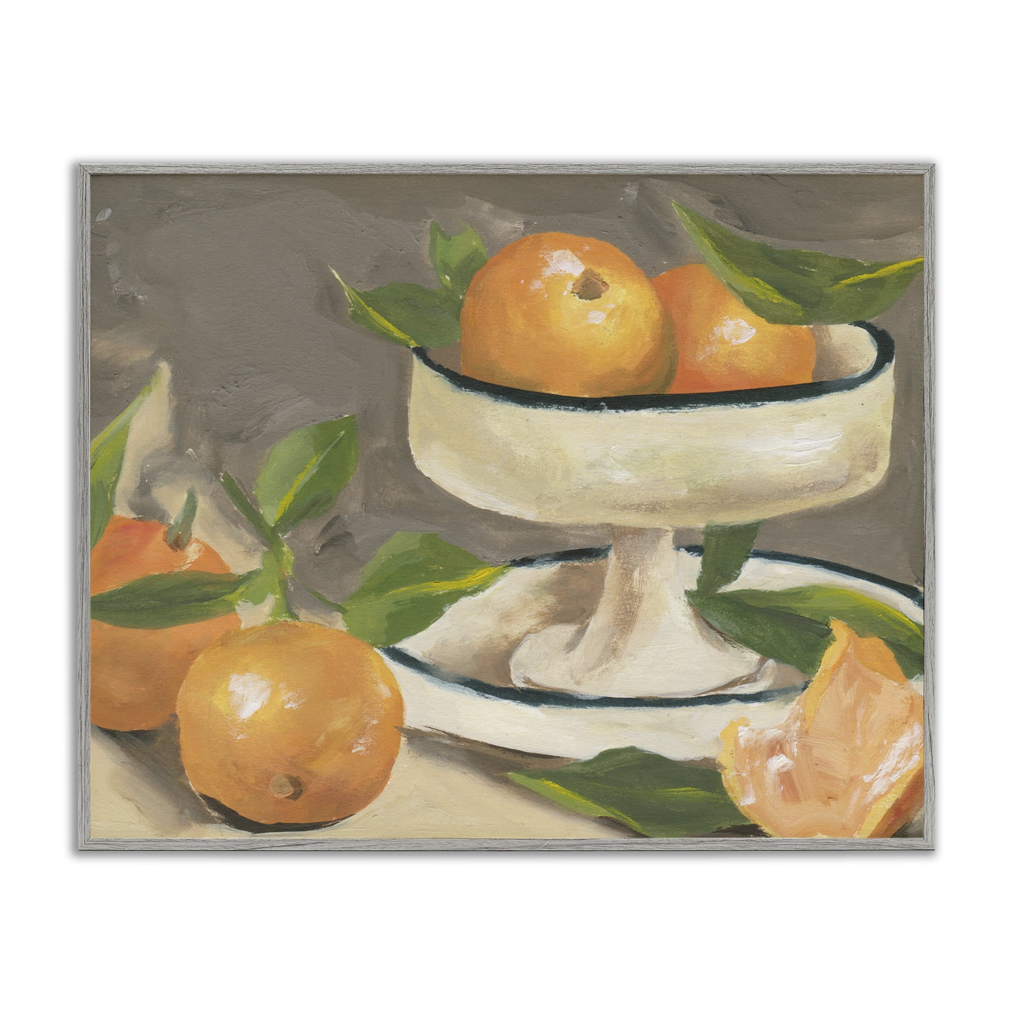 Stupell Industries Citrus In Stillness Gray Framed Giclee Art, design by Melissa Wang