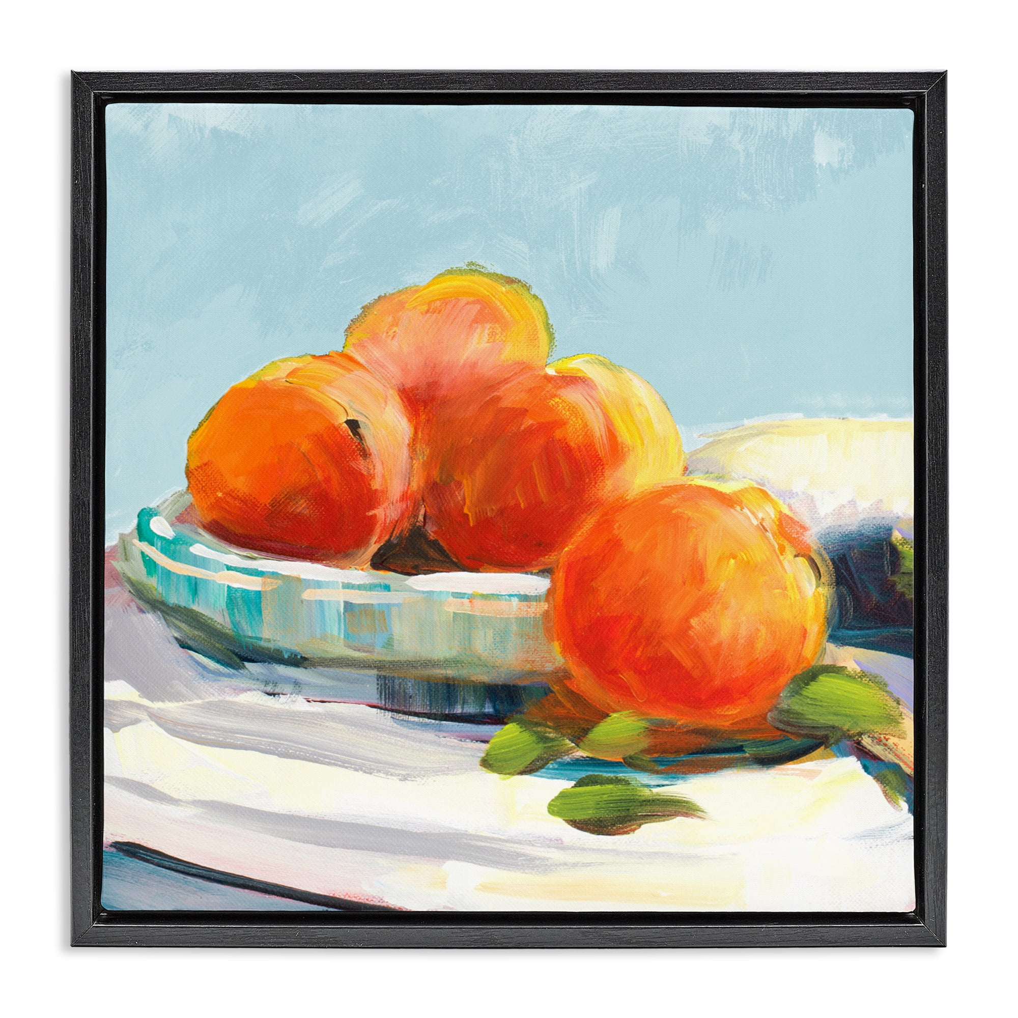 Stupell Industries Citrus Plantation Still Life Black Framed Floater Canvas Wall Art, design by Jane Slivka