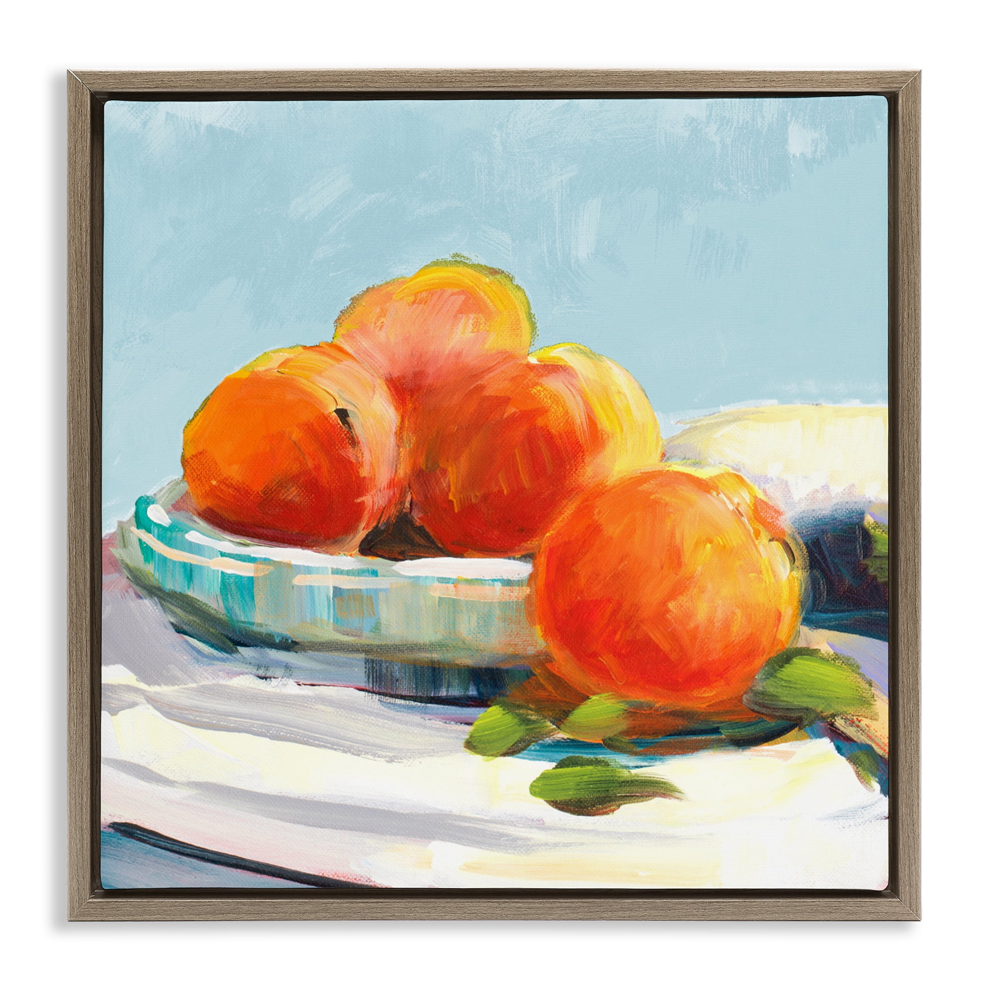 Stupell Industries Citrus Plantation Still Life Brown Framed Floater Canvas Wall Art, design by Jane Slivka