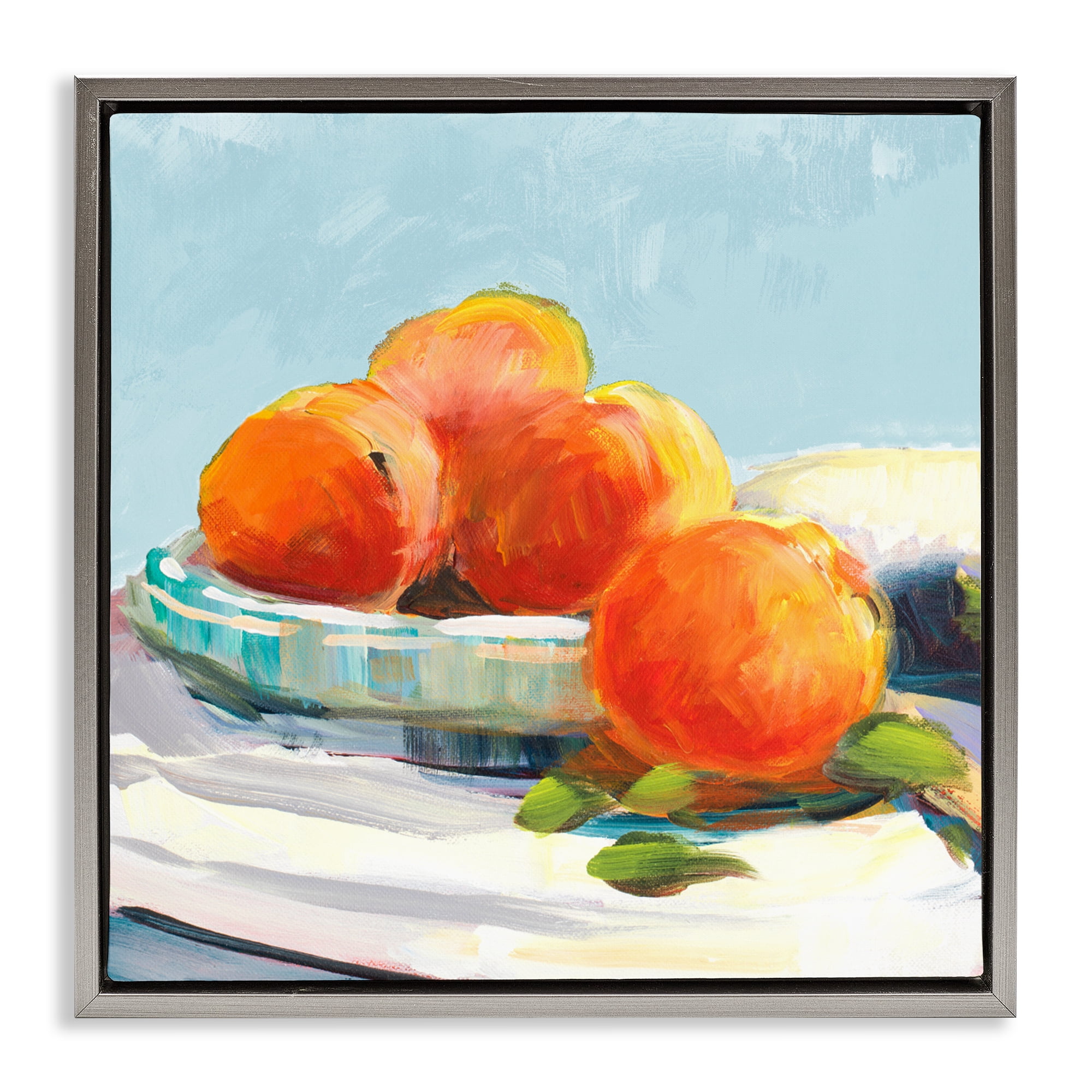 Stupell Industries Citrus Plantation Still Life Gray Framed Floater Canvas Wall Art, design by Jane Slivka