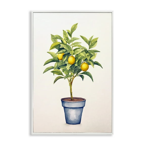 Stupell Industries Citrus Serenade Plant White Framed Giclee Art design by Andrea Haase, 18 x 12