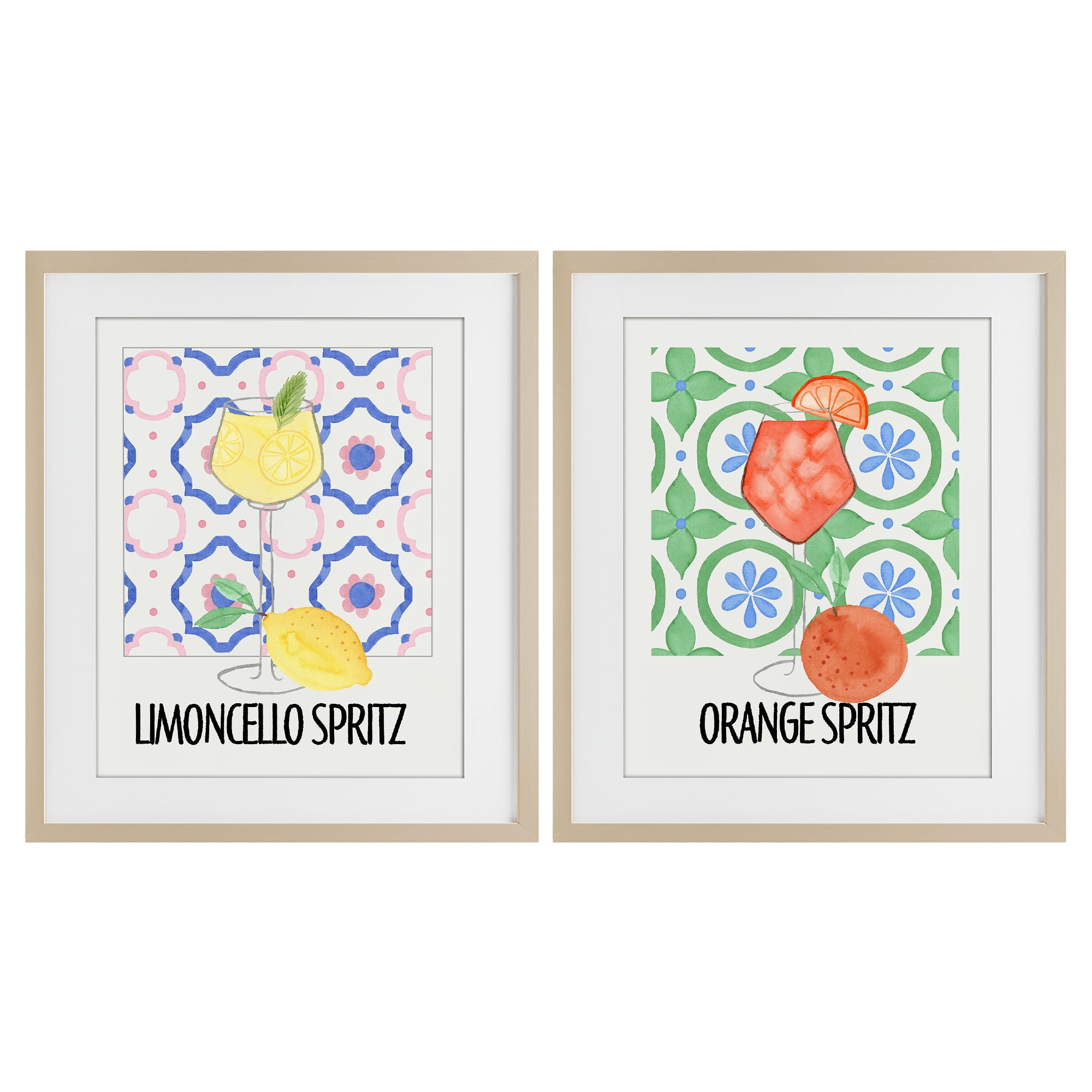 Stupell Industries Citrus Spritz On My Mind 2 Piece Birch Framed Print Under Glass Set, design by Nina Jacobs
