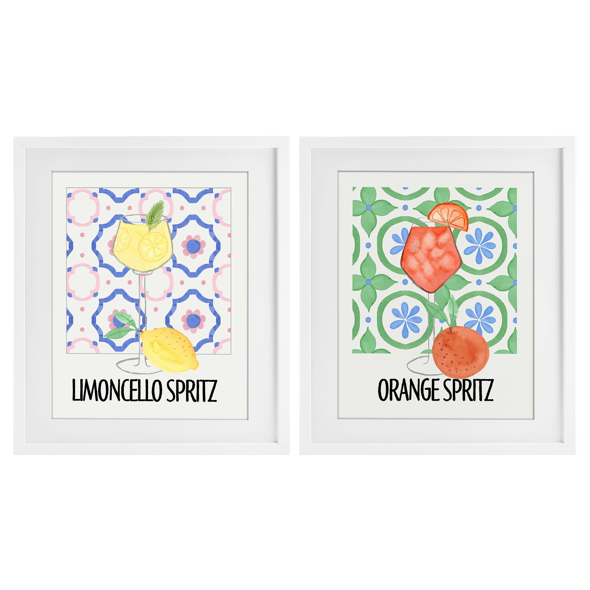 Stupell Industries Citrus Spritz On My Mind 2 Piece White Framed Print Under Glass Set, design by Nina Jacobs