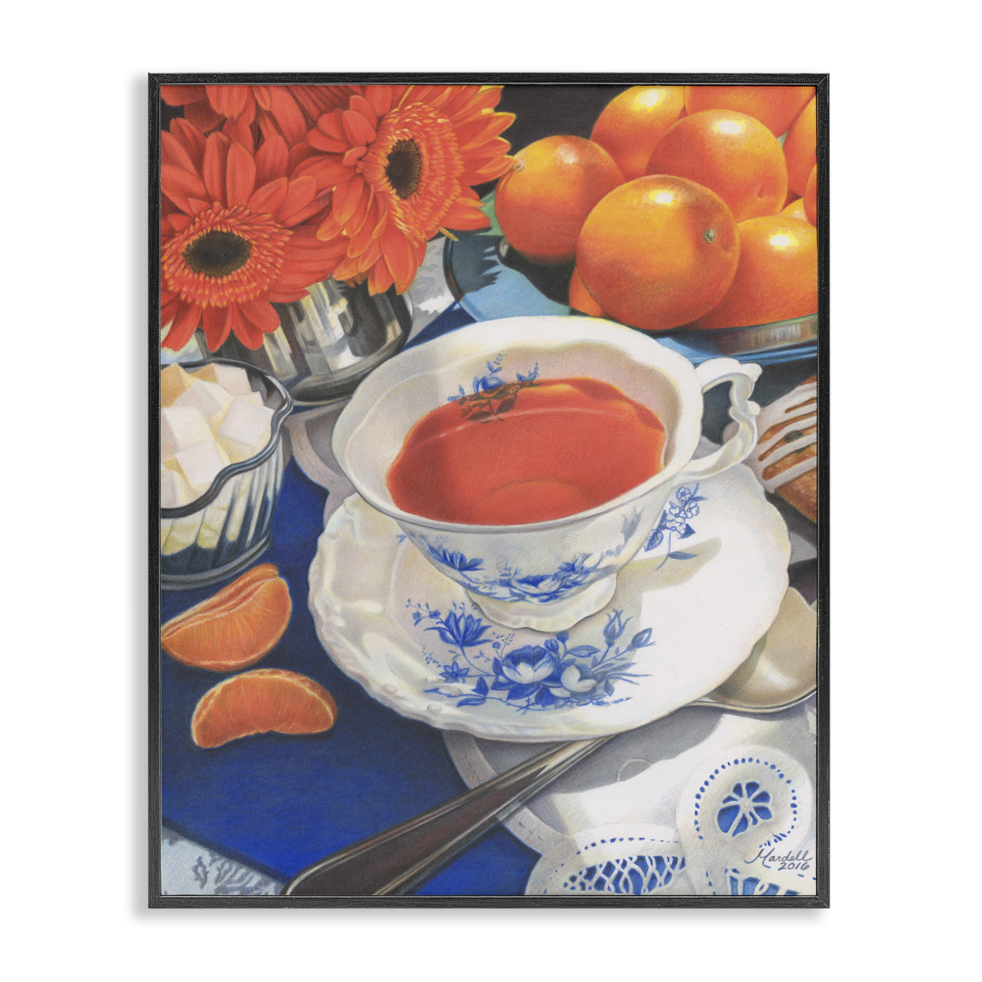 Stupell Industries Citrus Tea Time Food & Beverage Painting Black Framed Art Print Wall Art, 16 x 20