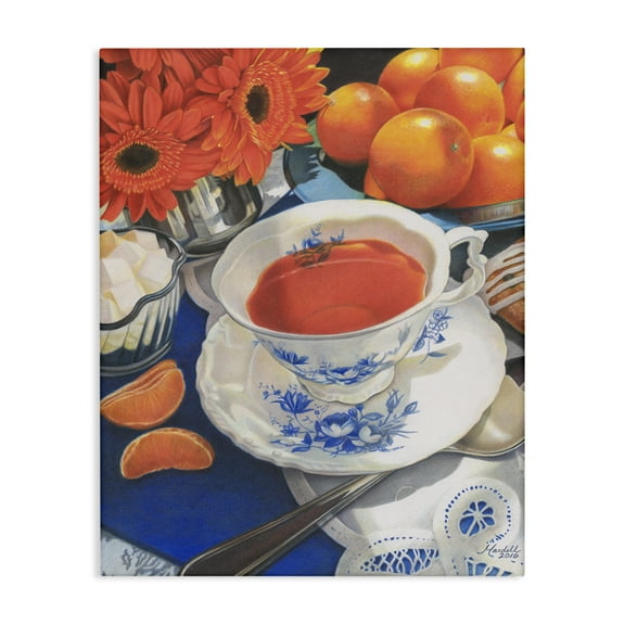 Stupell Industries Citrus Tea Time Food & Beverage Painting Gallery Wrapped Canvas Art Print Wall Art, 16 x 20