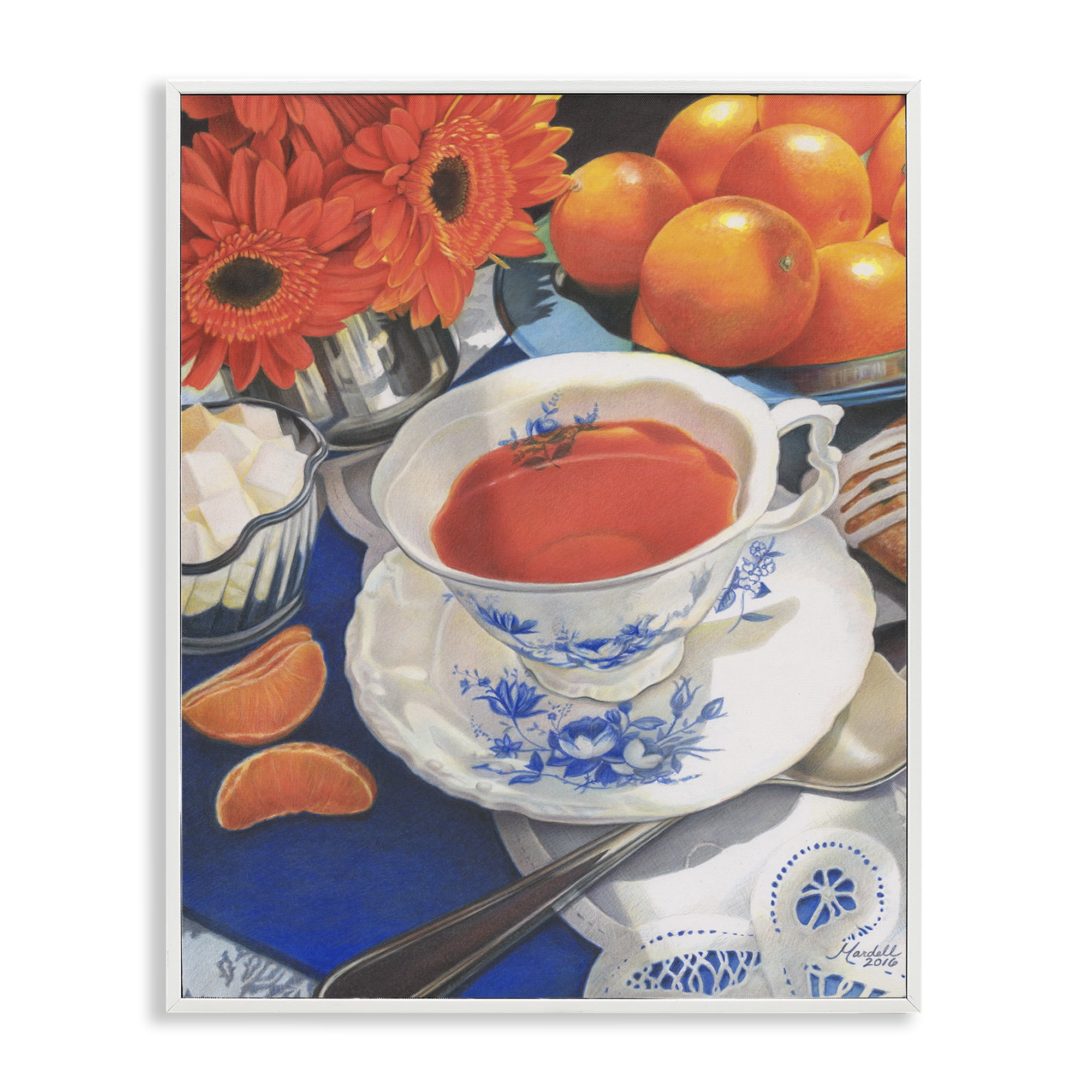 Stupell Industries Citrus Tea Time Food & Beverage Painting White Framed Art Print Wall Art, 11 x 14