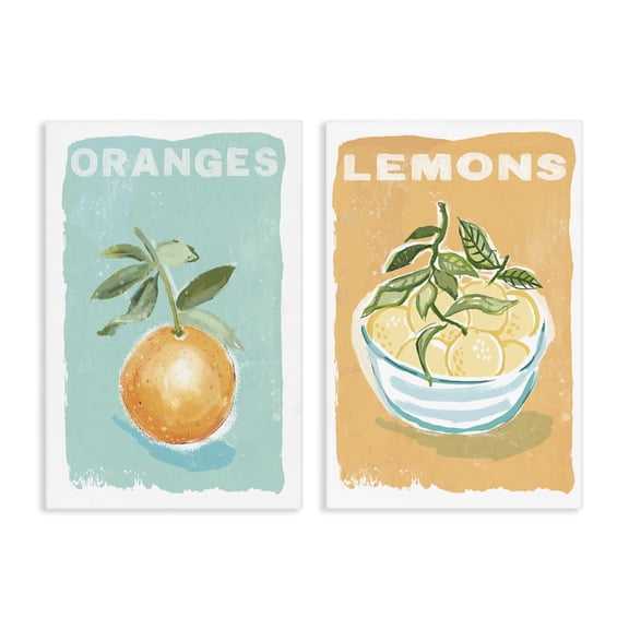 Stupell Industries Citrus Twist Motif 2 Piece Canvas Wall Art Set, design by Chad Barrett