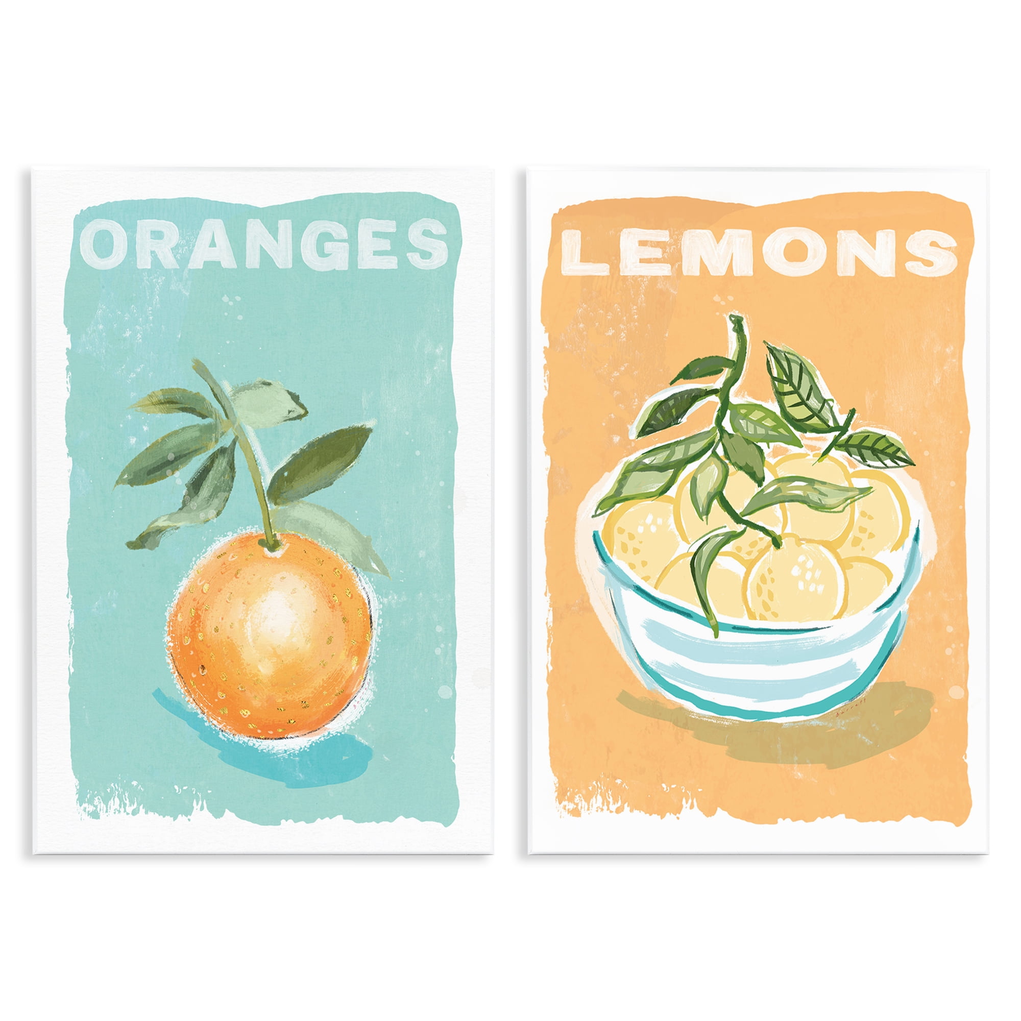 Stupell Industries Citrus Twist Motif 2 Piece Wall Plaque Art Set, design by Chad Barrett