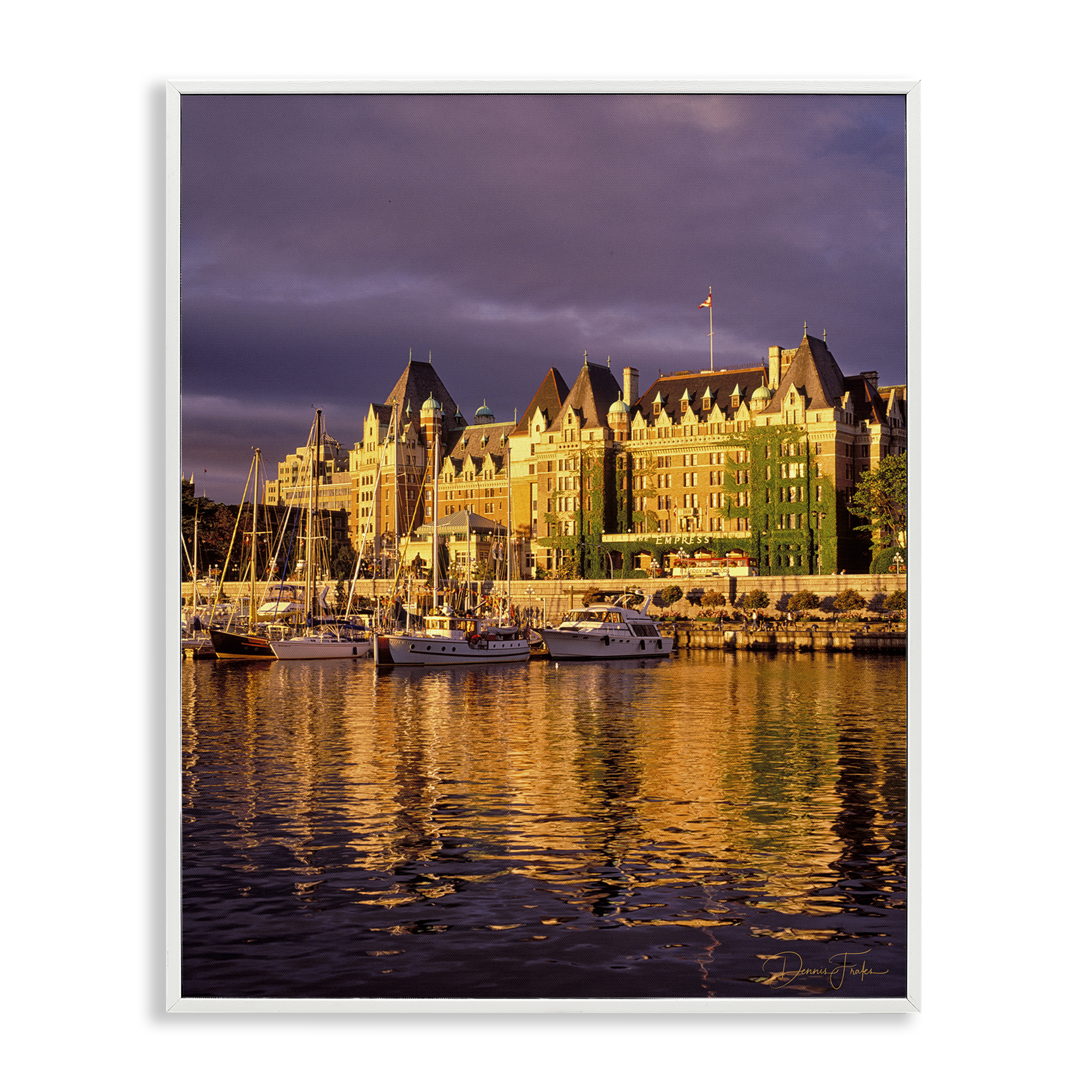 Stupell Industries City Boat Harbor Town & City Photography White Framed Art Print Wall Art, 16 x 20