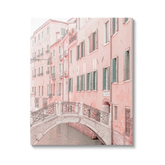 Stupell Industries City Canal Bridge Photography Town & City Photography Gallery Wrapped Canvas Print Wall Art