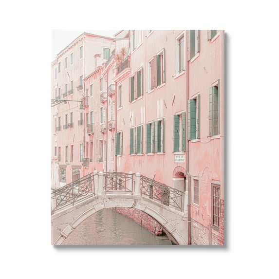 Stupell Industries City Canal Bridge Photography Town & City Photography Gallery Wrapped Canvas Print Wall Art