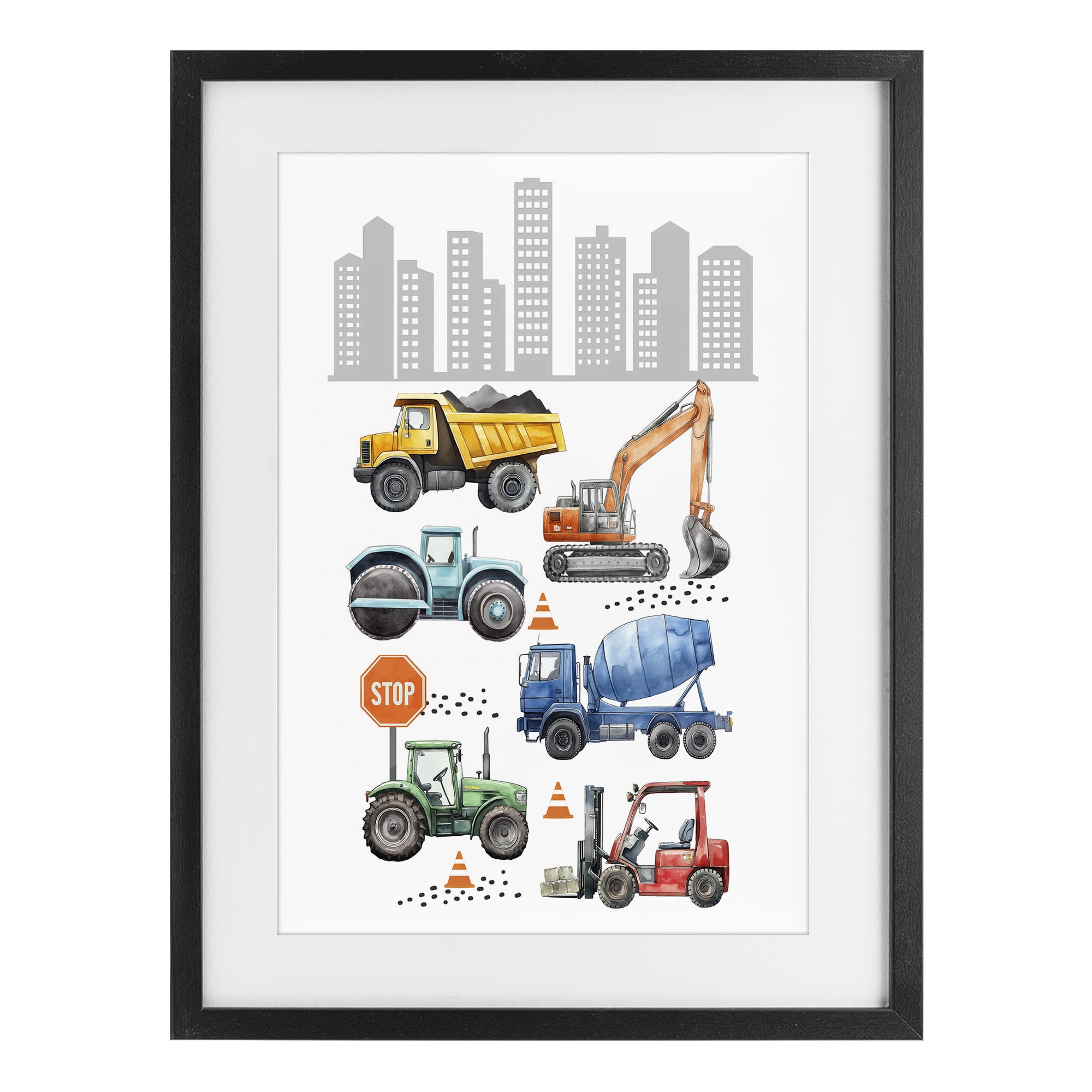 Stupell Industries City Keeps Moving Black Framed Print Under Glass, design by Christine Simpson Art