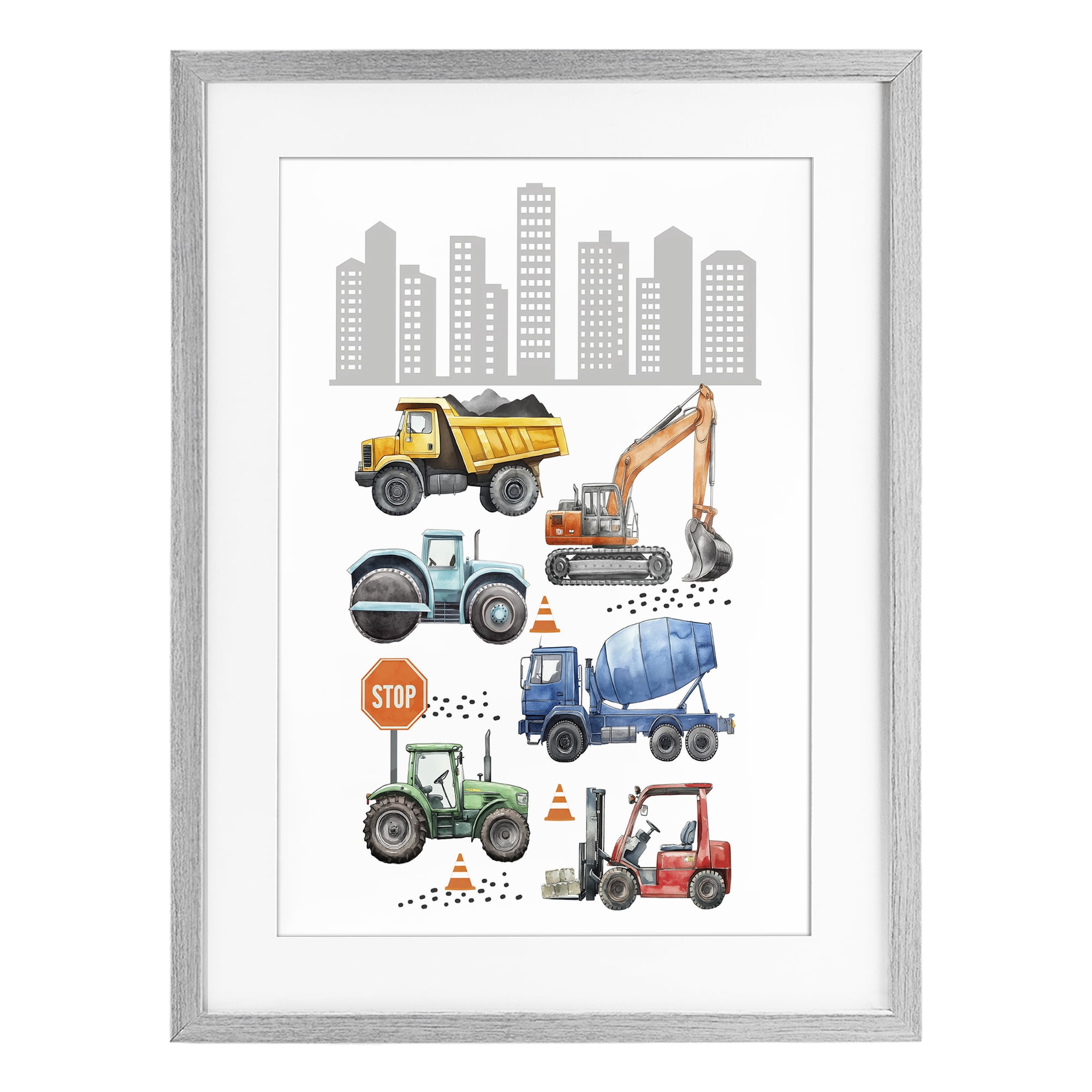 Stupell Industries City Keeps Moving Gray Framed Print Under Glass, design by Christine Simpson Art