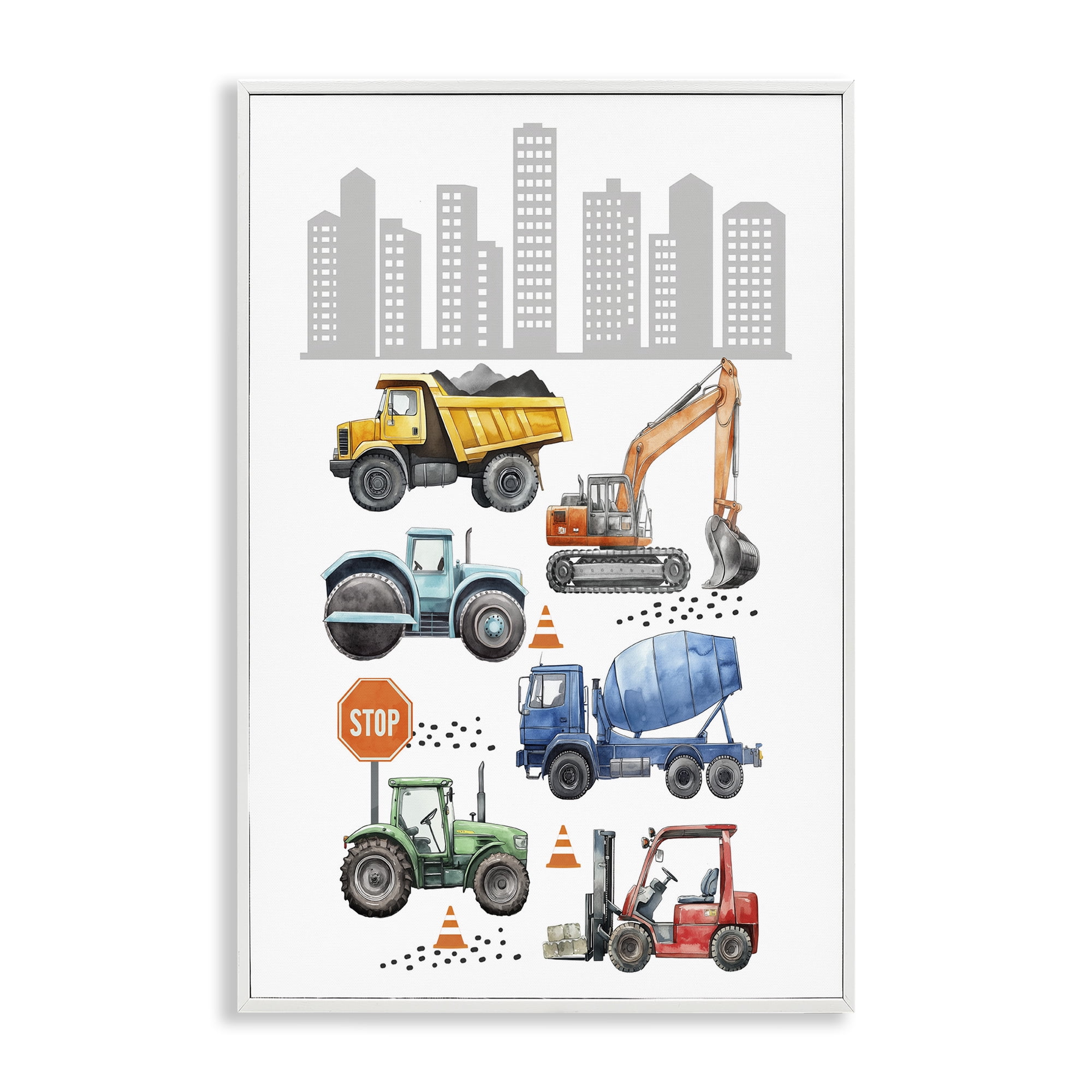 Stupell Industries City Keeps Moving White Framed Giclee Art, design by Christine Simpson Art